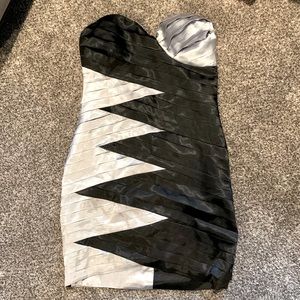 Strapless Body Language, knee length dress.